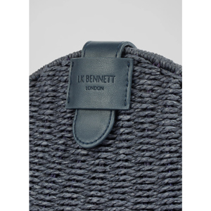 LK Bennett Lorena Navy Wicker Shoulder Bag